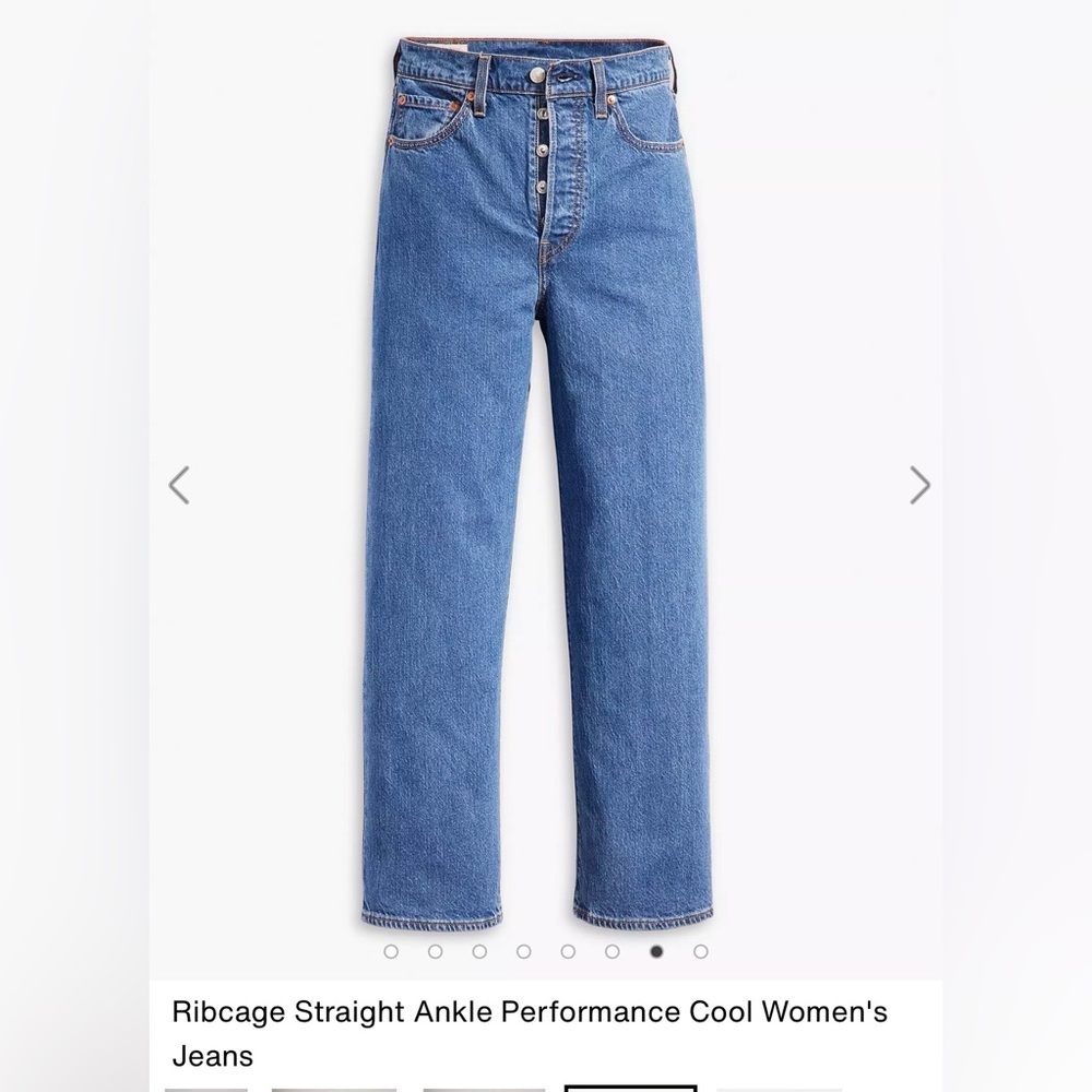 Levi's Women's Ribcage 25Wx31L Straight Leg Blue Jeans